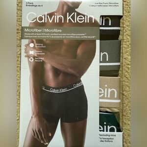 Calvin Klein Men Microfiber Low Rise Trunk-4 pack Black, Gray, Tan, Green size M